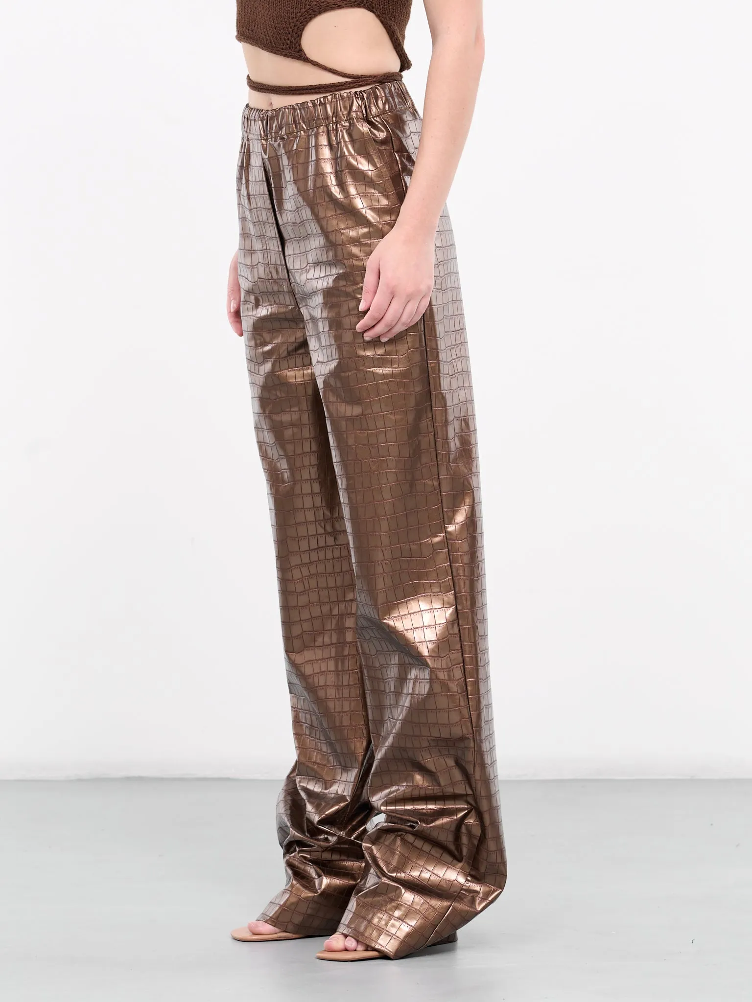 Embossed Elasticated Trousers (UN-PANT-BRON-01-BRONZE)