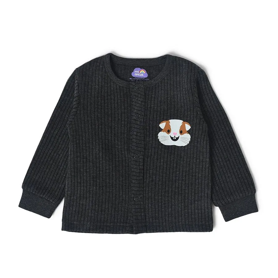 Farm Friends Comfy Front Open Knitted Thermals Top Pack of 3