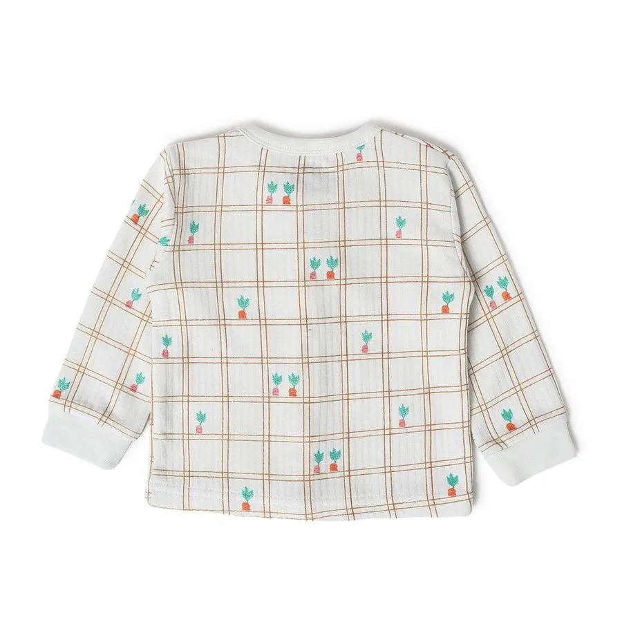 Farm Friends Comfy Front Open Knitted Thermals Top Pack of 3