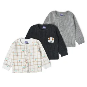 Farm Friends Comfy Front Open Knitted Thermals Top Pack of 3