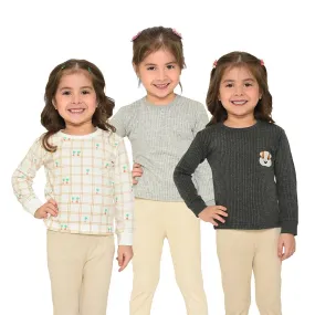 Farm Friends Knitted Full Sleeve Thermal  Top Pack of 3