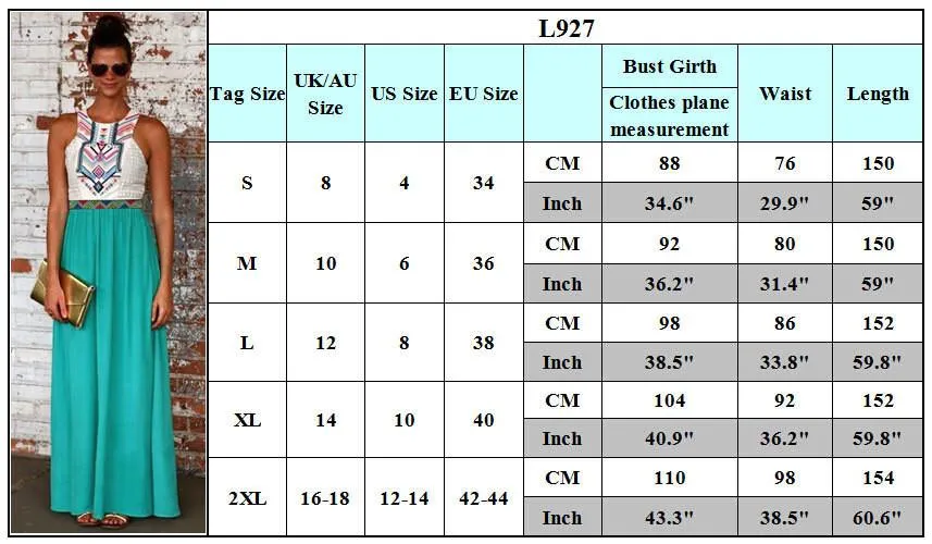 Fashion Flower Print Patchwork Sleeveless Long Bohemian Dresses