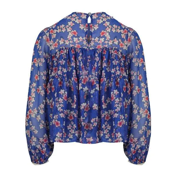 FLORAL CHIFFON CARIBBEAN BLOUSE FOR GIRLS