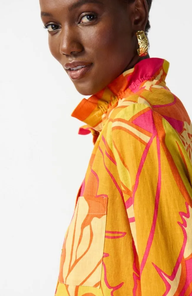 Floral Print Trapeze Blouse