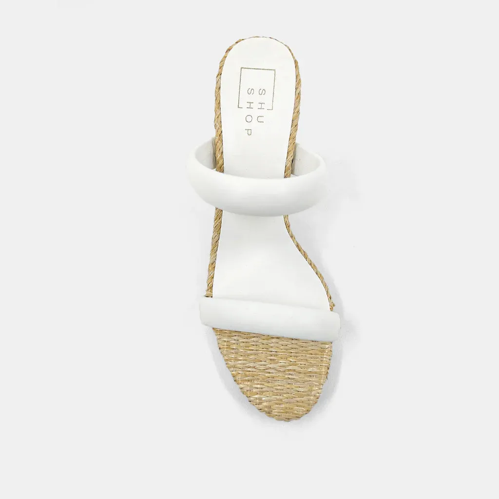 Gardenia White Strap Heel