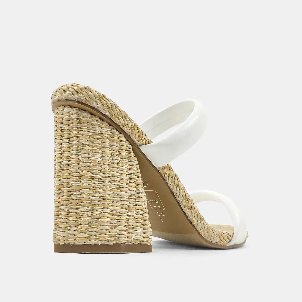 Gardenia White Strap Heel