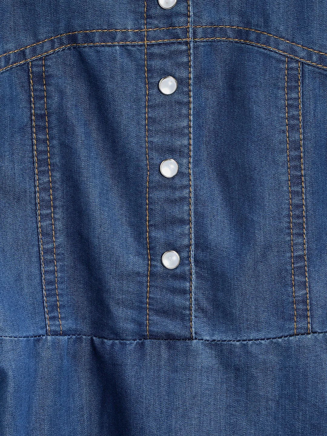 Girls Blue Denim Dress With Straps