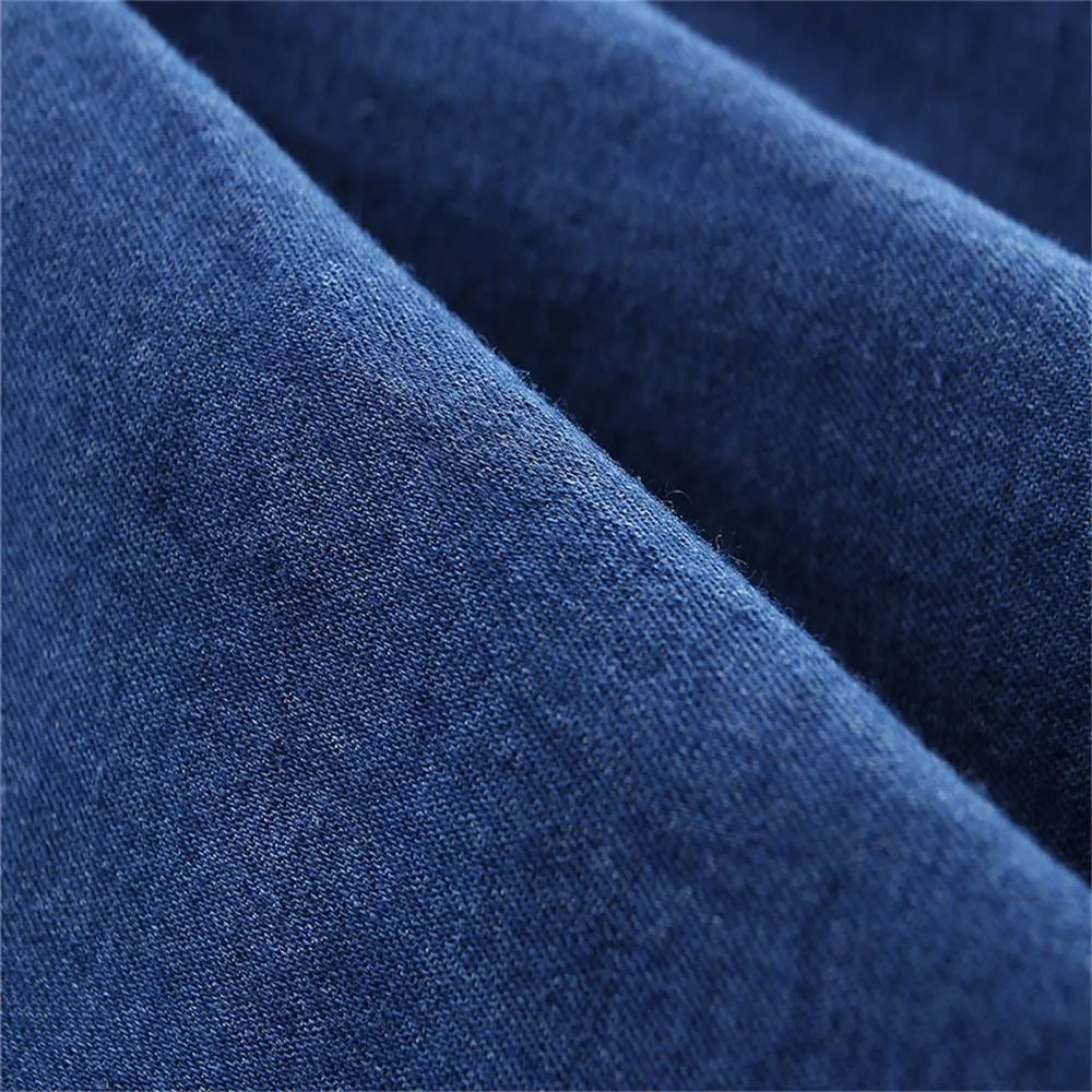 Girls Flower Lapel Long Sleeve Denim Wholesale Girls Dresses