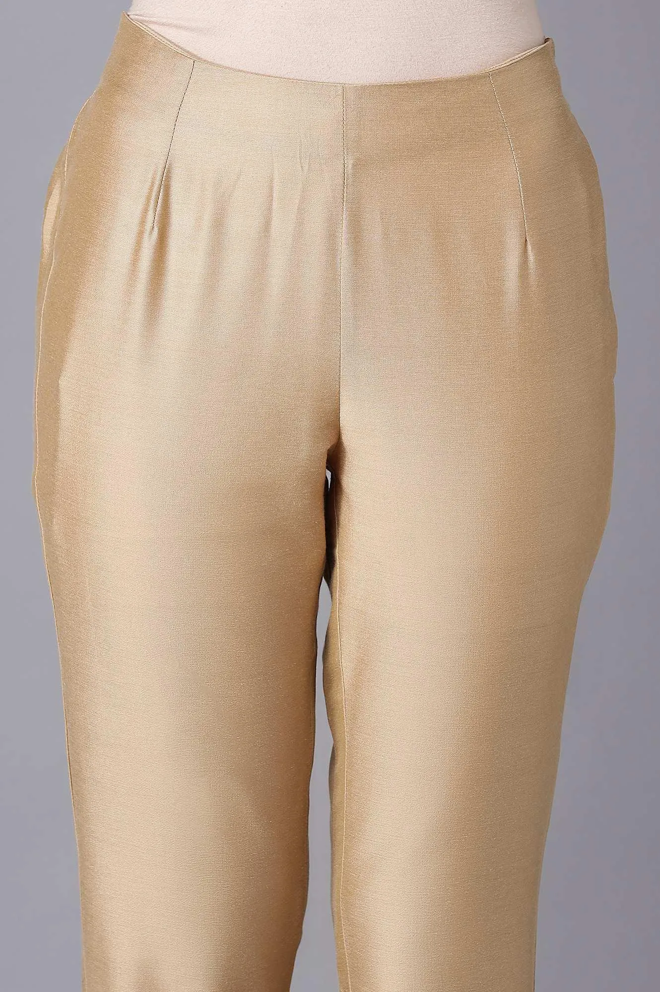 Gold Embroidered Slim Pants