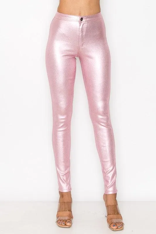 GP4109 super stretch metallic coated skinny jean