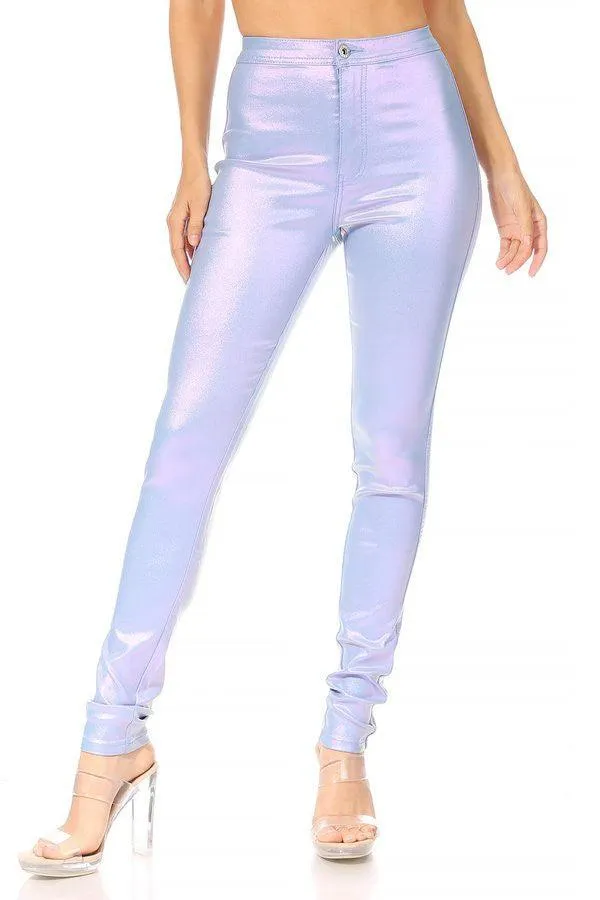 GP4109 super stretch metallic coated skinny jean