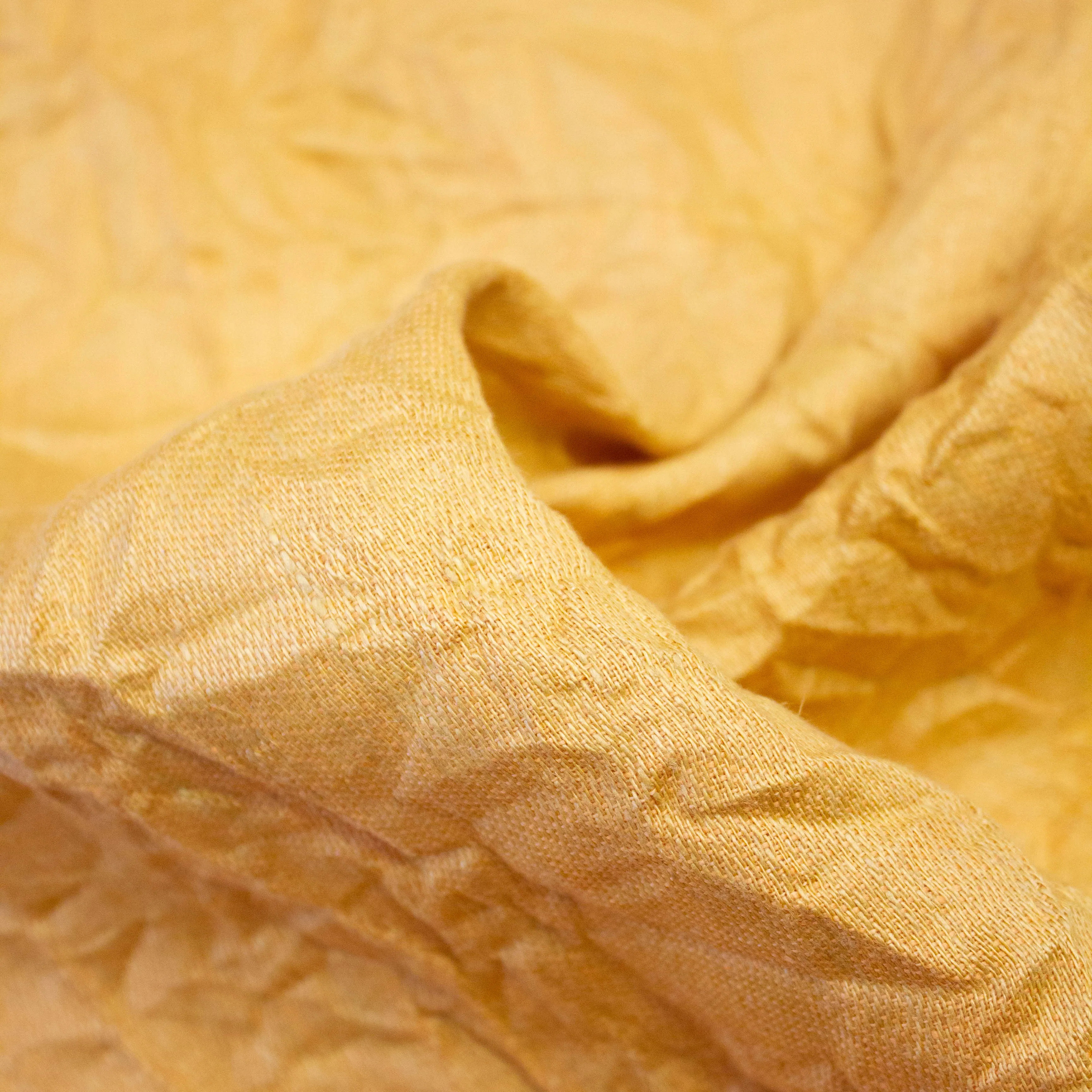 Grace Ochre Yellow Wrinkled Linen