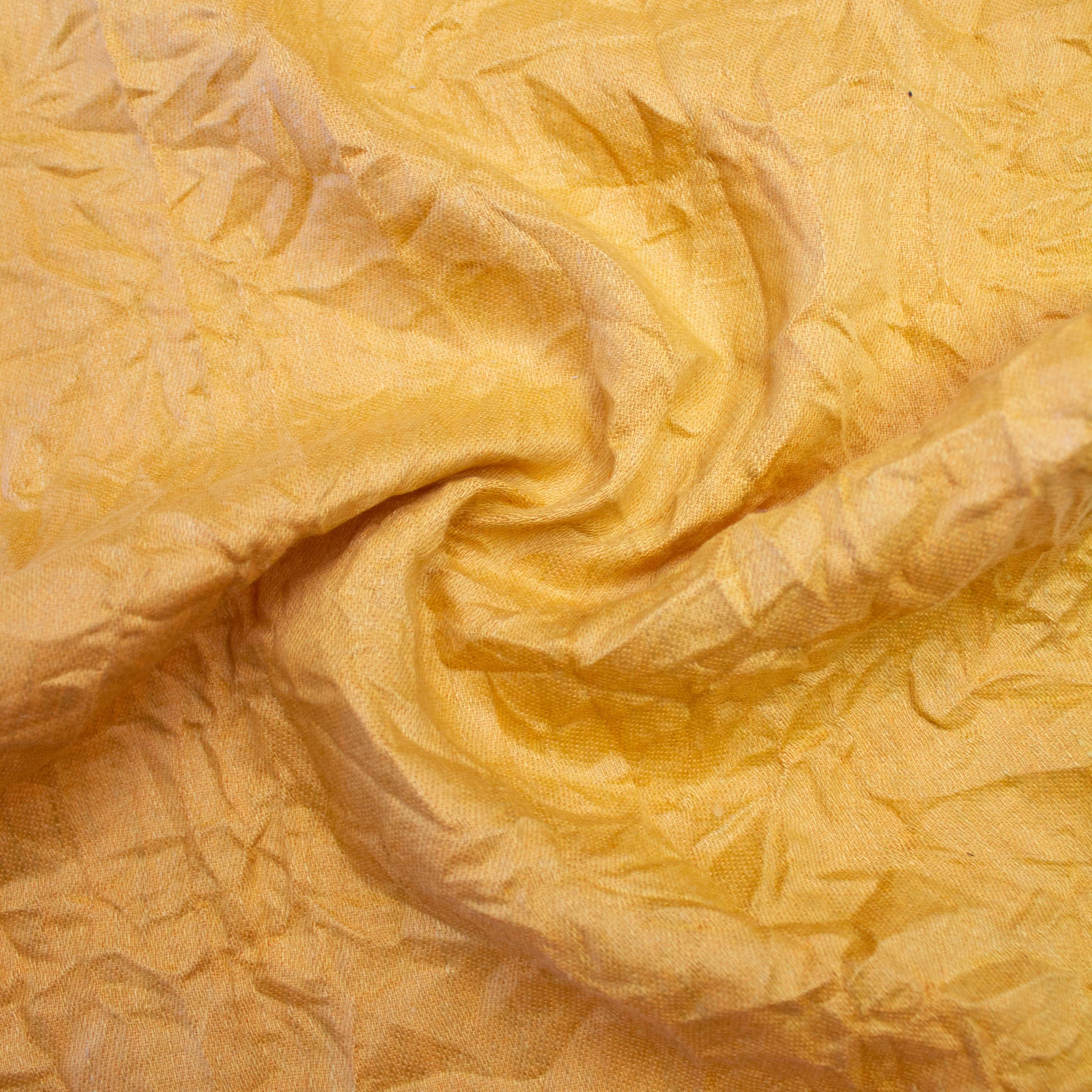 Grace Ochre Yellow Wrinkled Linen