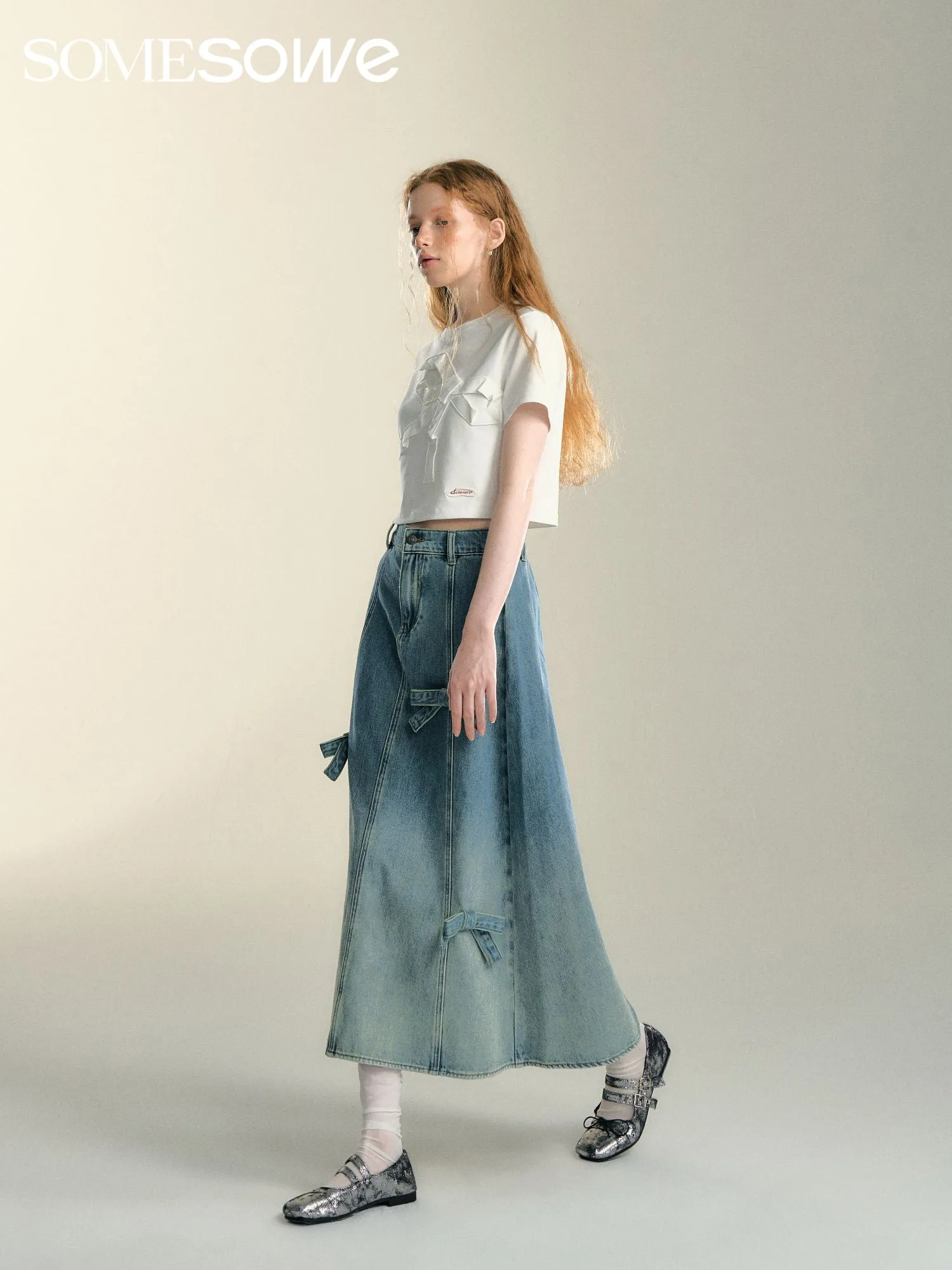 Gradient Denim Skirt