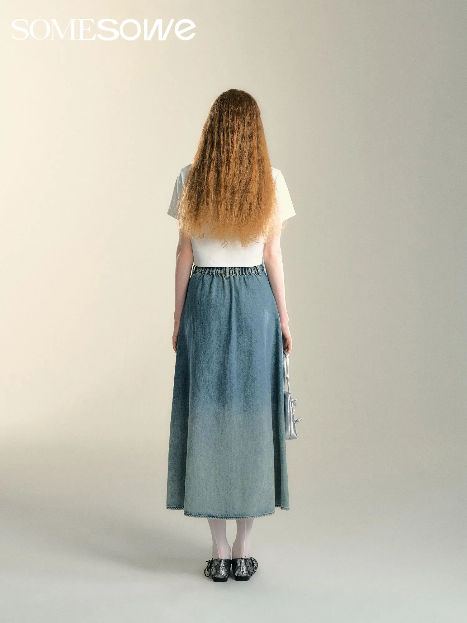 Gradient Denim Skirt
