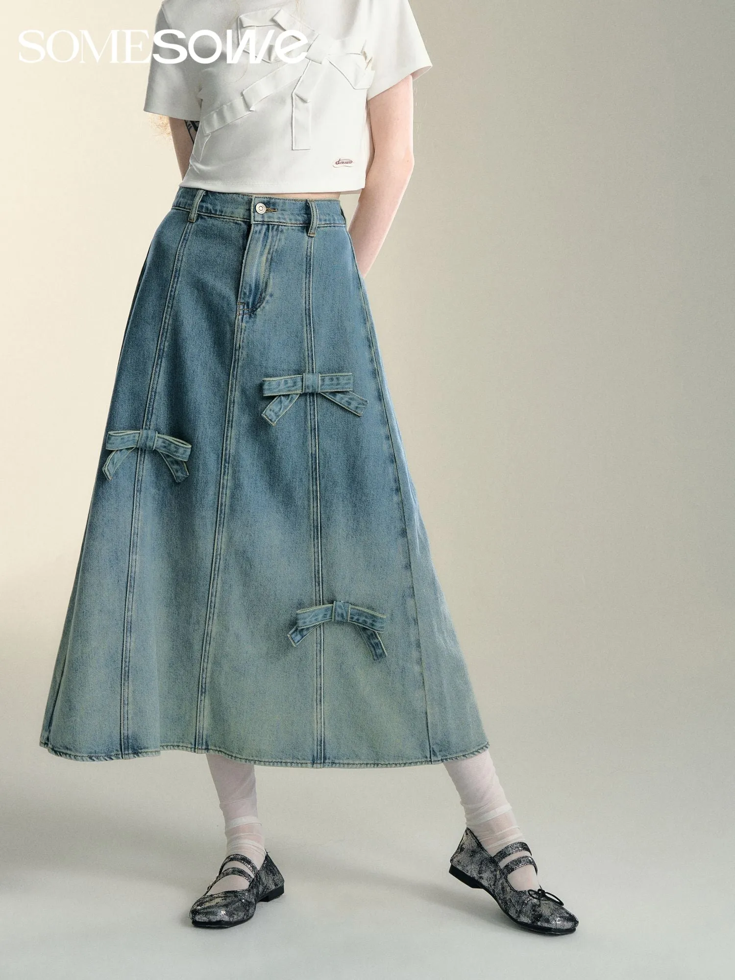Gradient Denim Skirt