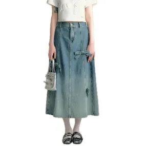 Gradient Denim Skirt