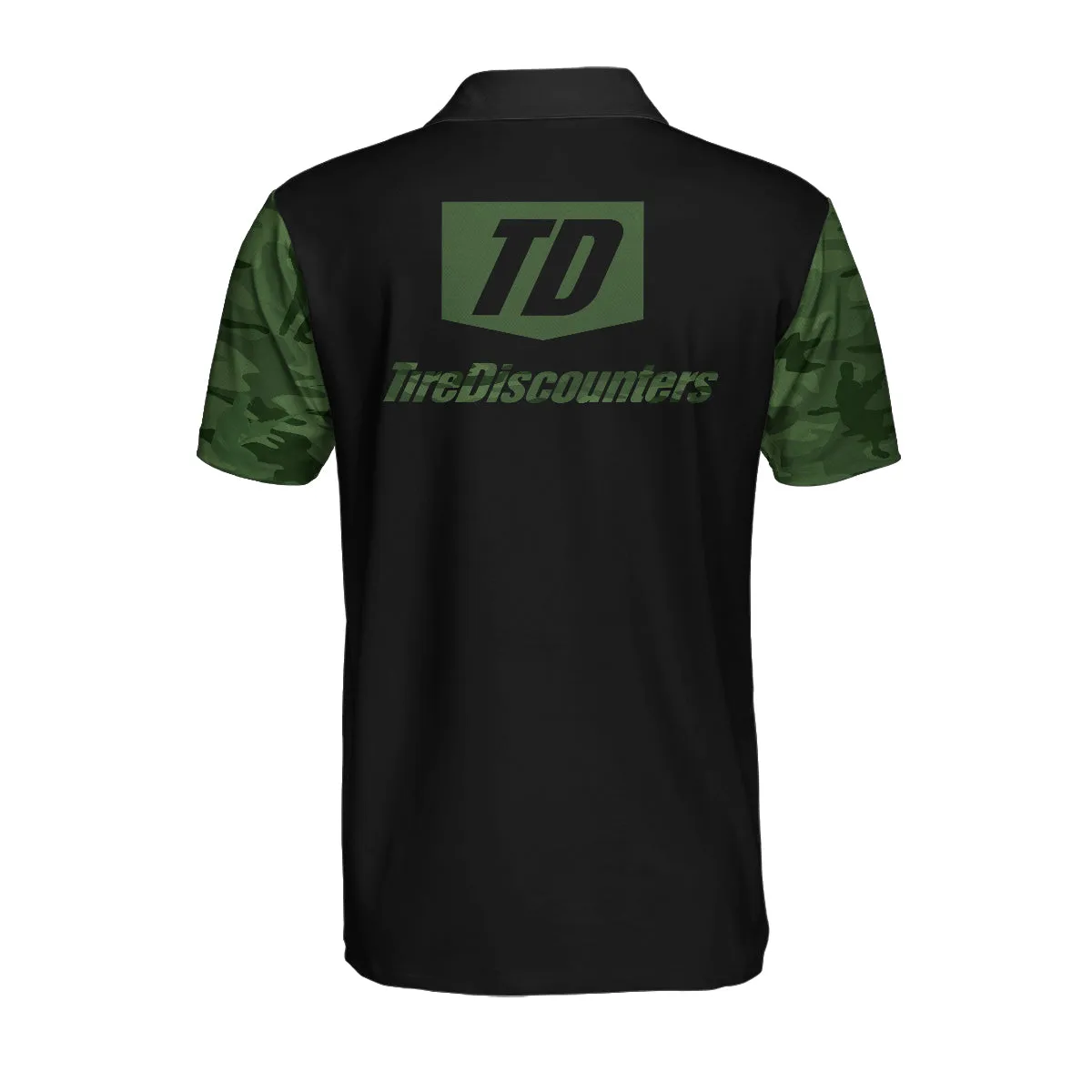 Green Camouflage Fisherman Silhouette All Over Print Men Polo Shirt, Unique Golf Shirt For Men, Cool Gift For Golfers