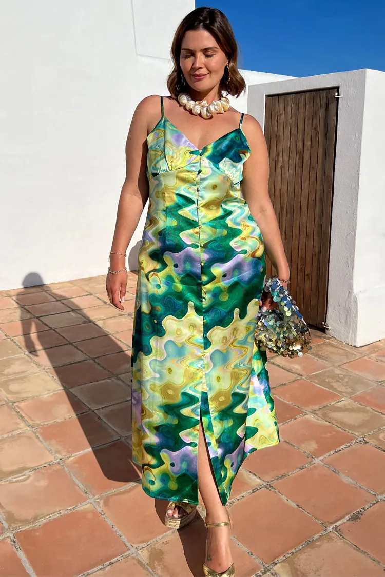 Green Marble Naomi Dress