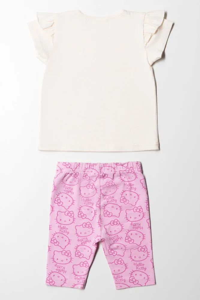 Hello Kitty T-Shirt & Leggings Set Pink & Cream