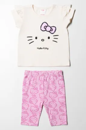 Hello Kitty T-Shirt & Leggings Set Pink & Cream
