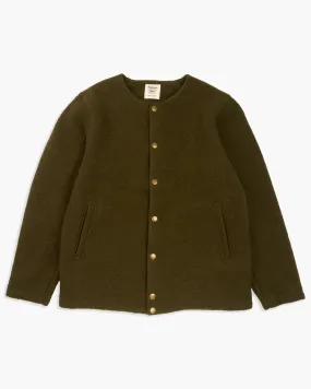 Jackman Wool Collarless Jacket - Khaki