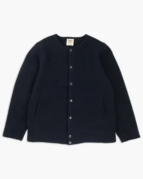 Jackman Wool Collarless Jacket - Navy