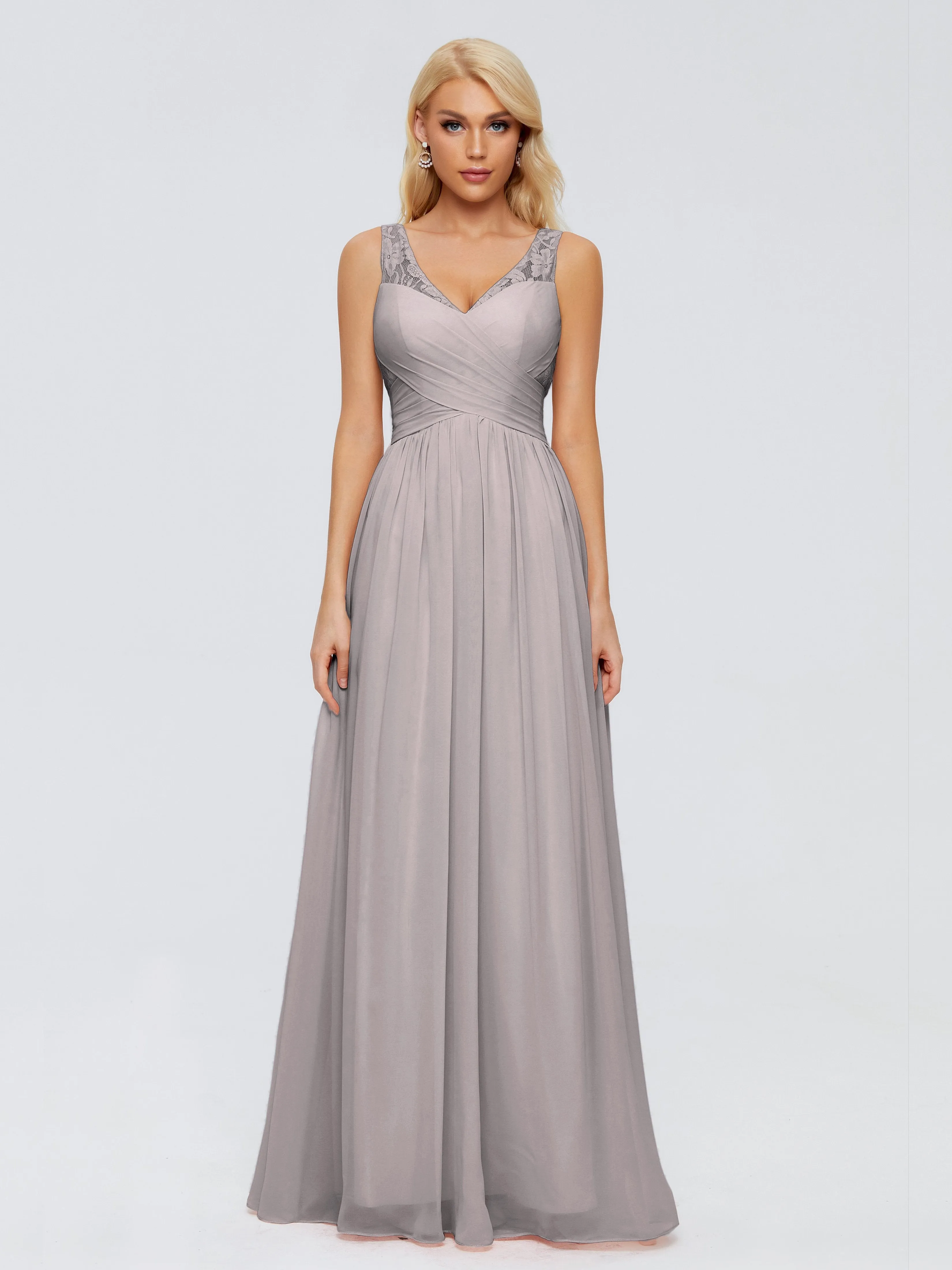 Kayla Gorgeous Straps Lace Chiffon Bridesmaid Dresses