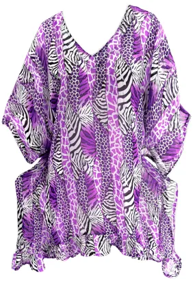 LA LEELA Night Dress Women Short Nightgowns Sleeping Ts Comfy Nightwear US 8-14 Purple_F994