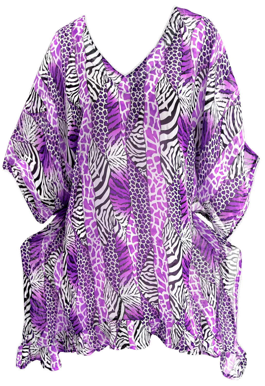 LA LEELA Night Dress Women Short Nightgowns Sleeping Ts Comfy Nightwear US 8-14 Purple_F994