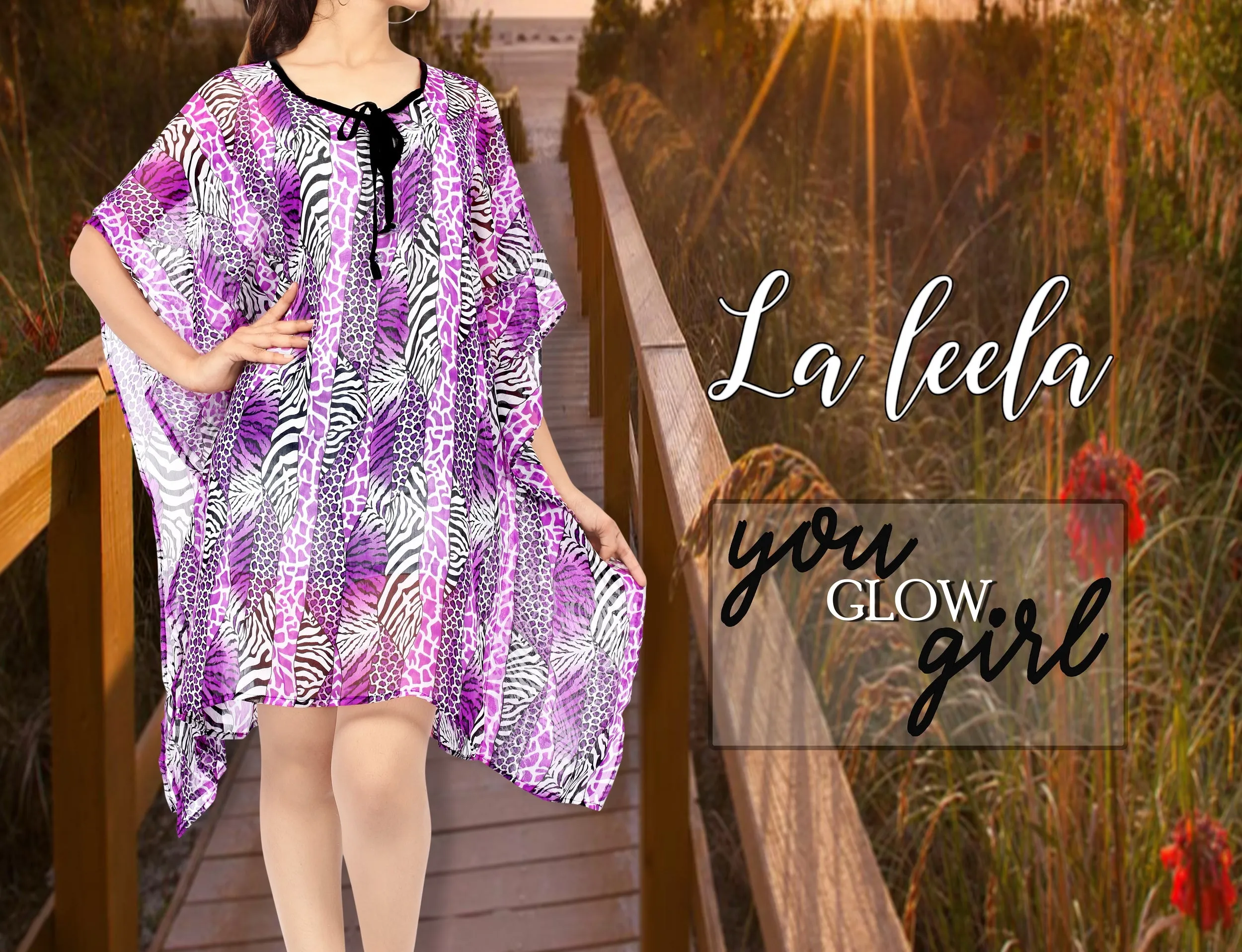 LA LEELA s Swimsuit Cover Up for Women Bathing Suit Swimwear Beach Kaftan Dress US 16-26W Purple_X912
