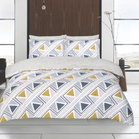 Lewis's Twin Pack Barnet / Monogram Duvet Set - Ochre