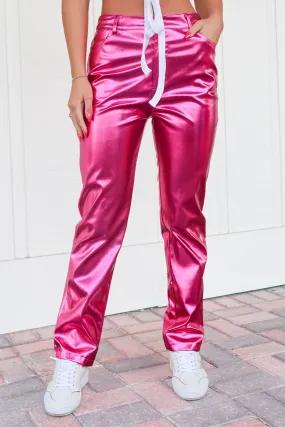 Light It Up Metallic Pleather Pants
