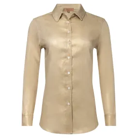 Linen shirt metallic gold