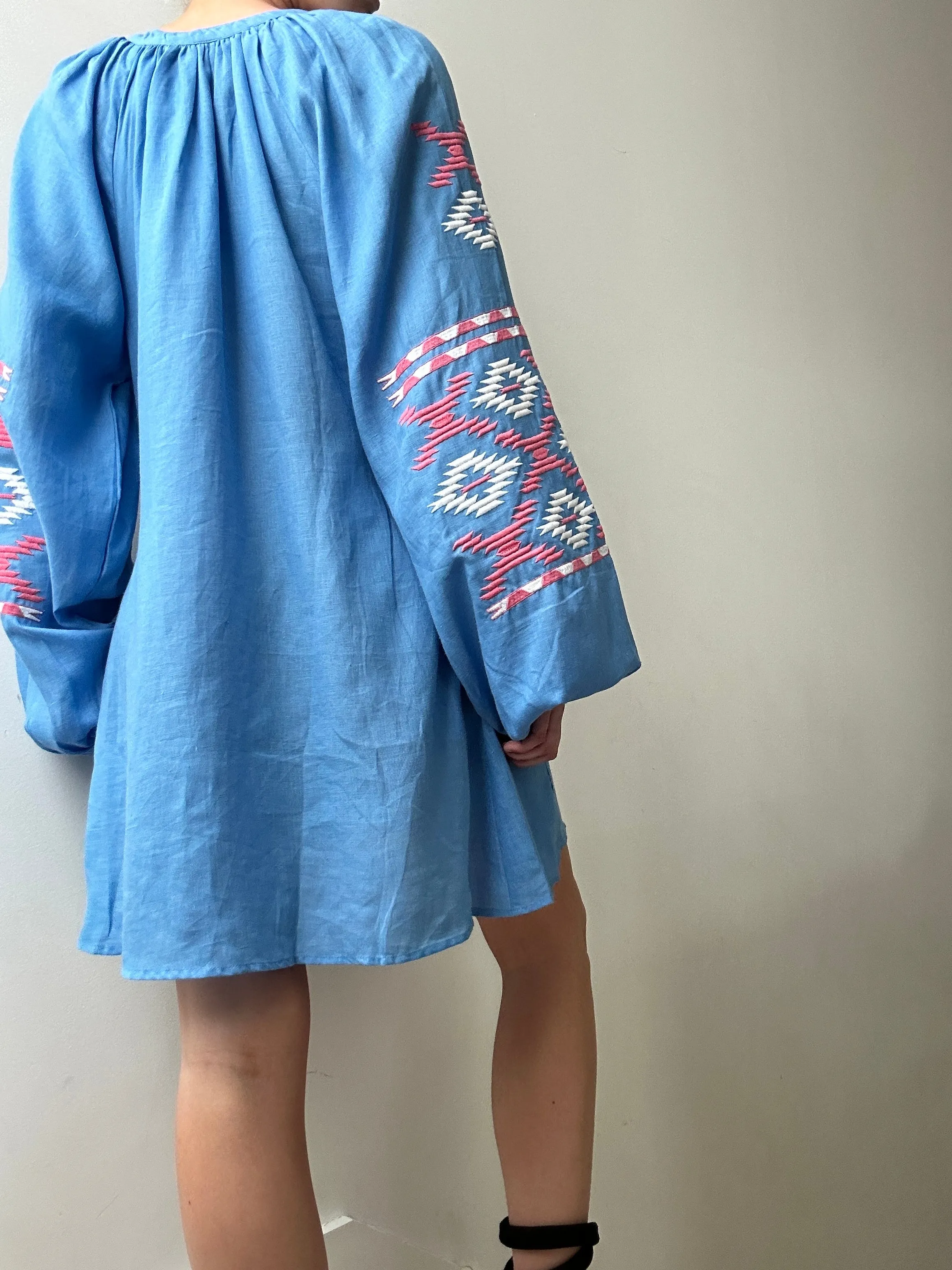 March 11 Short Dress Blue Pink