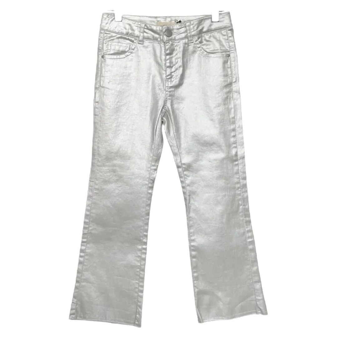 METALLIC DENIM PANTS
