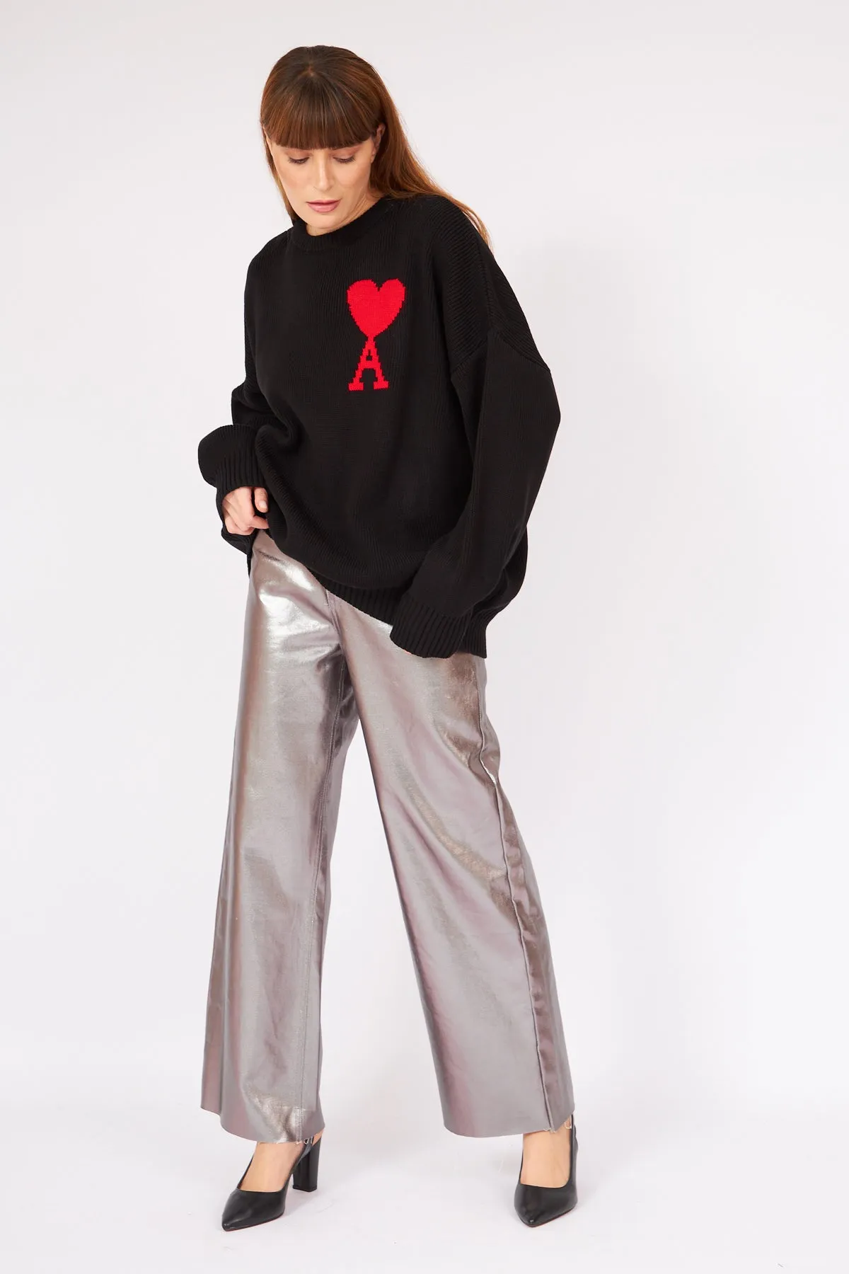 METALLIC PALAZZO TROUSERS