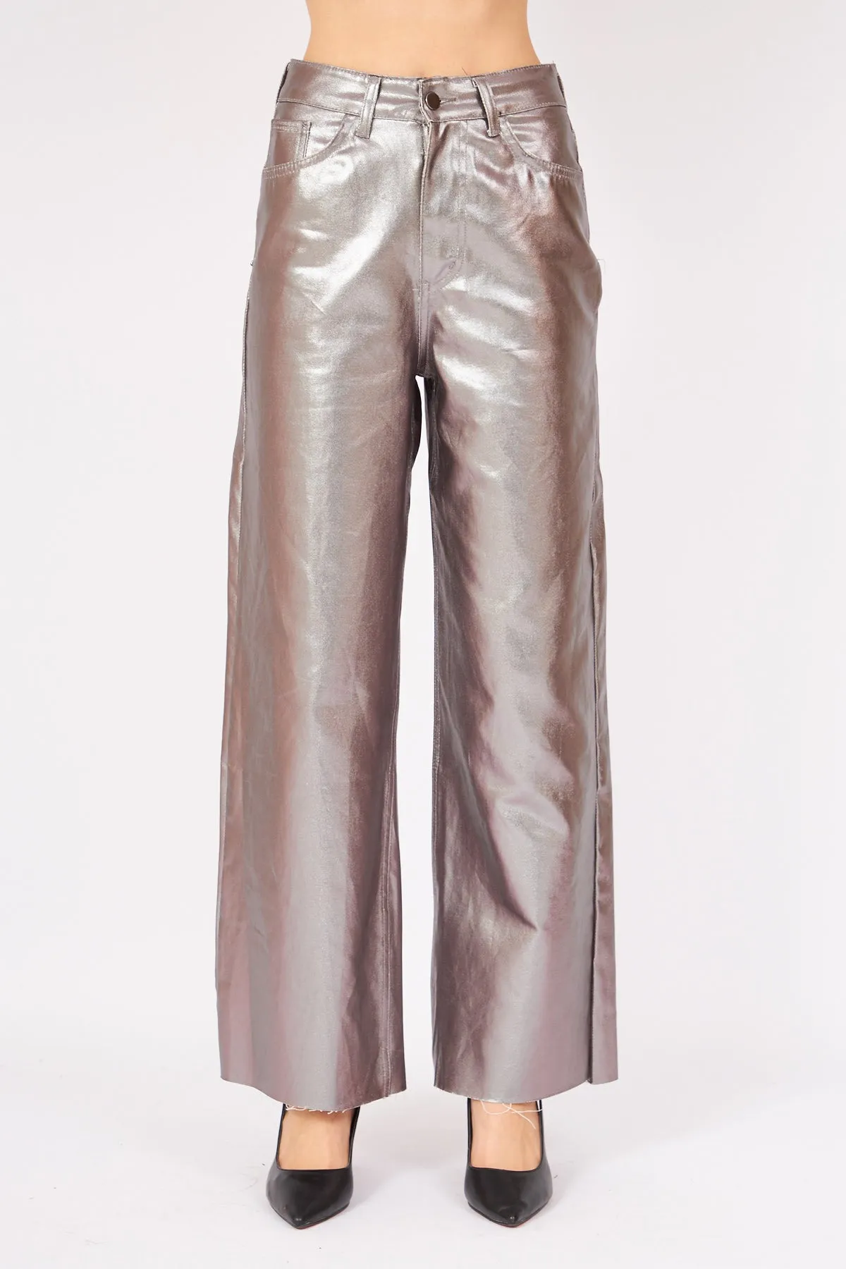 METALLIC PALAZZO TROUSERS