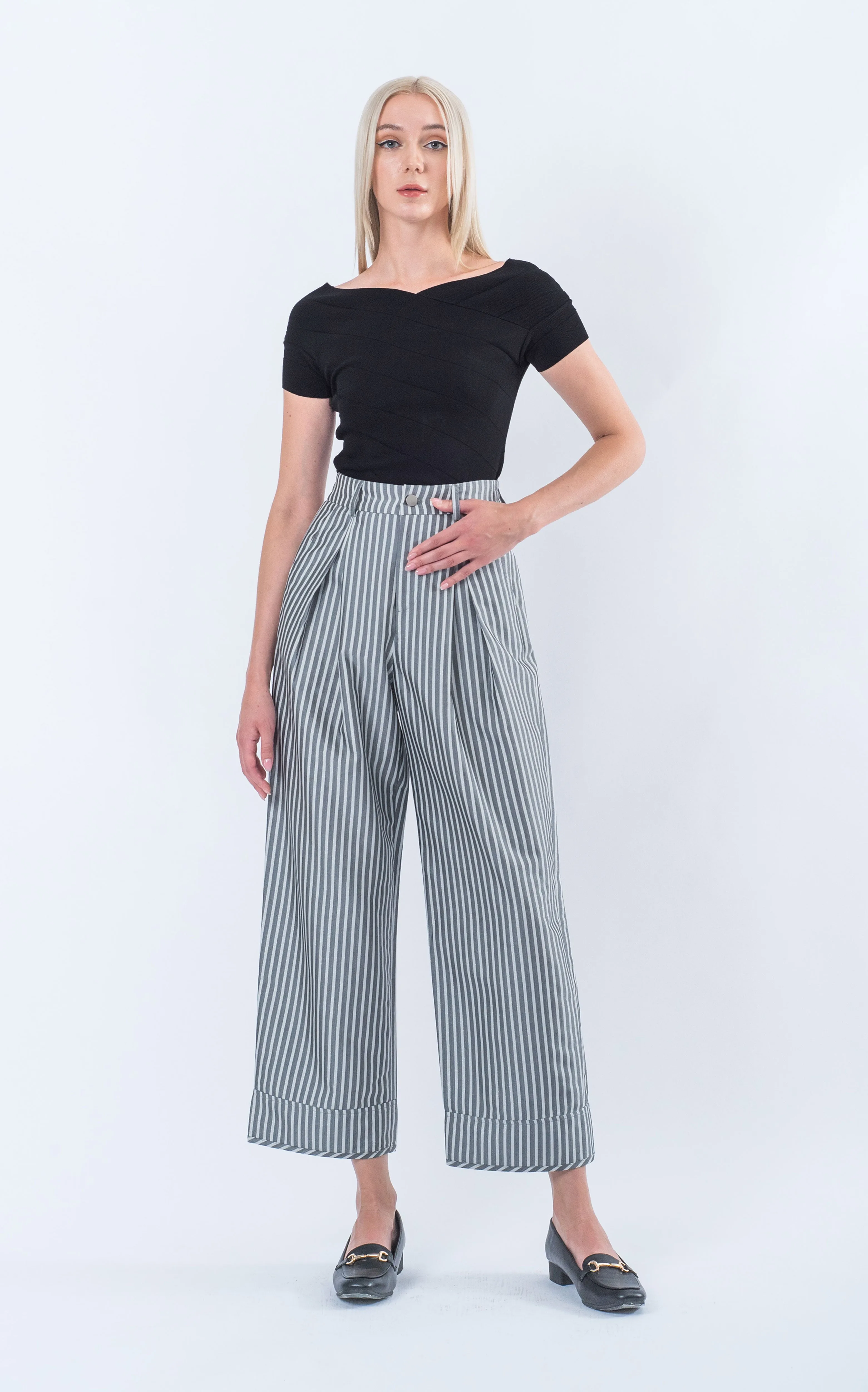 Metallic Striped Pants