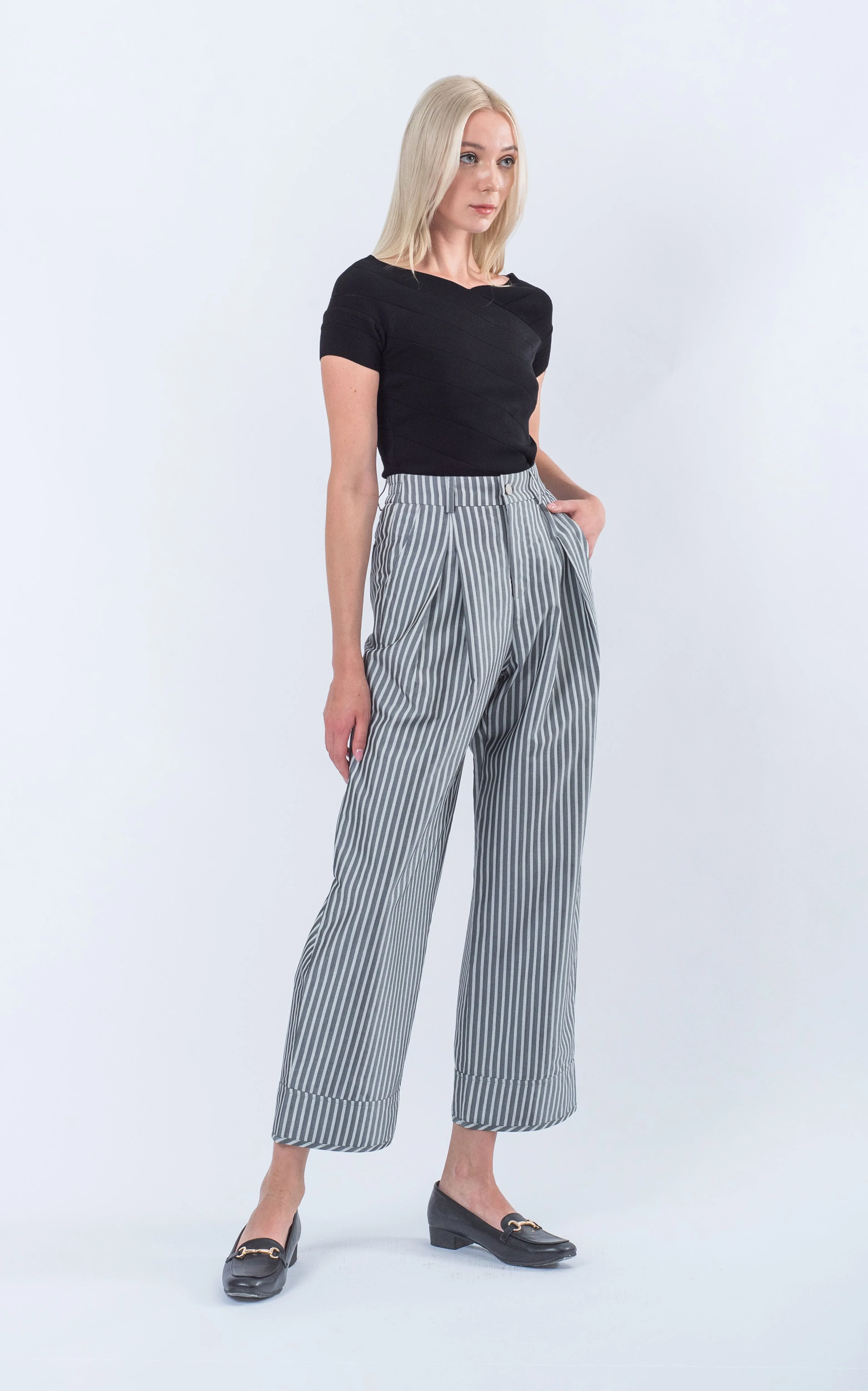 Metallic Striped Pants