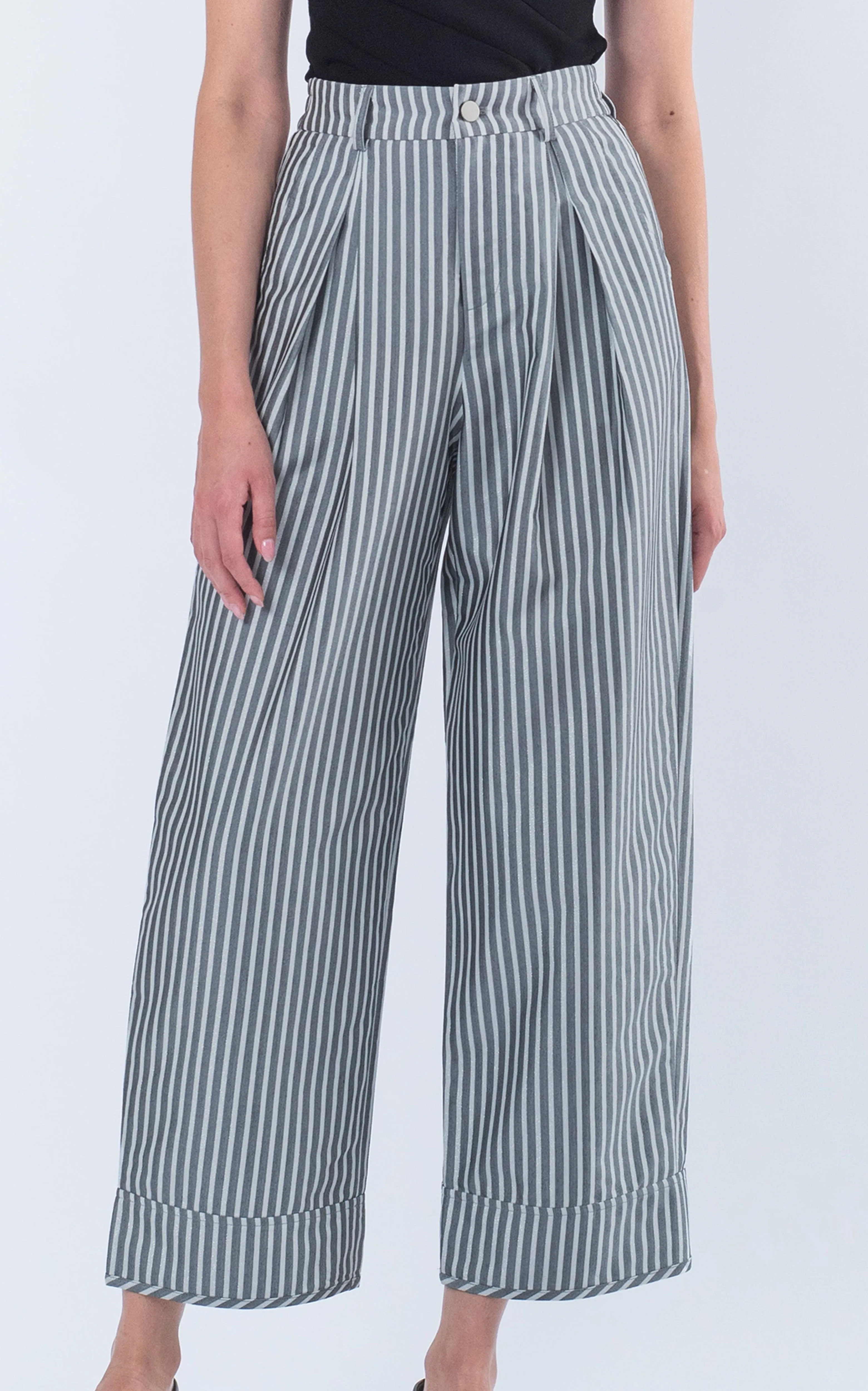 Metallic Striped Pants