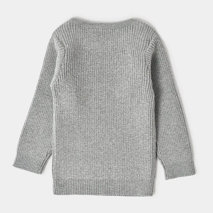 Misty Full Sleeve Knitted Thermal Grey Top