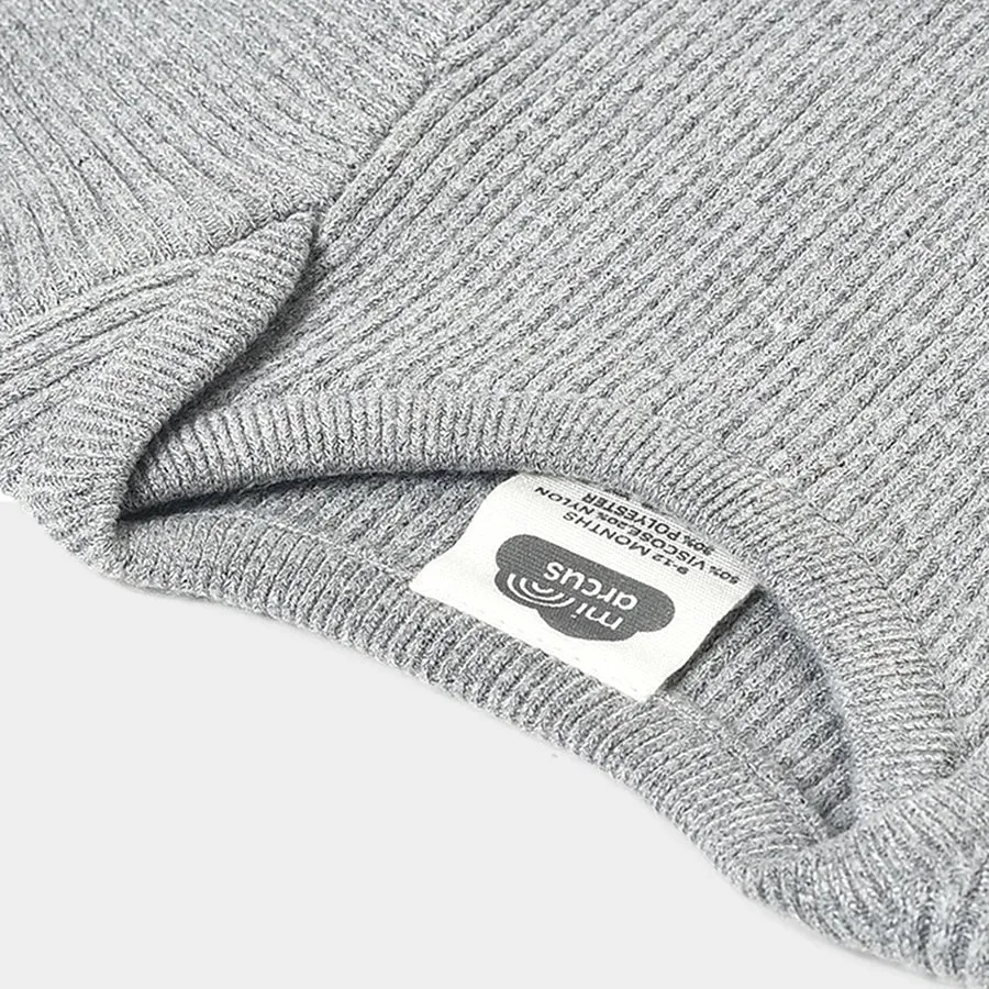 Misty Full Sleeve Knitted Thermal Grey Top