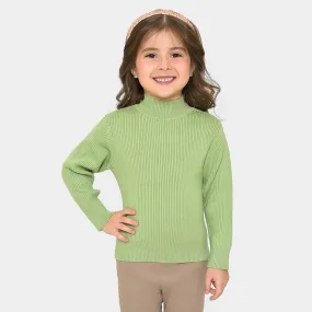 Misty Knitted Thermal Green Top with Turtle Neck