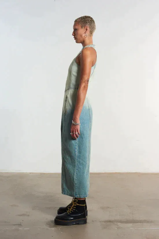 MOTOR DIRTY WASH DENIM MAXI DRESS