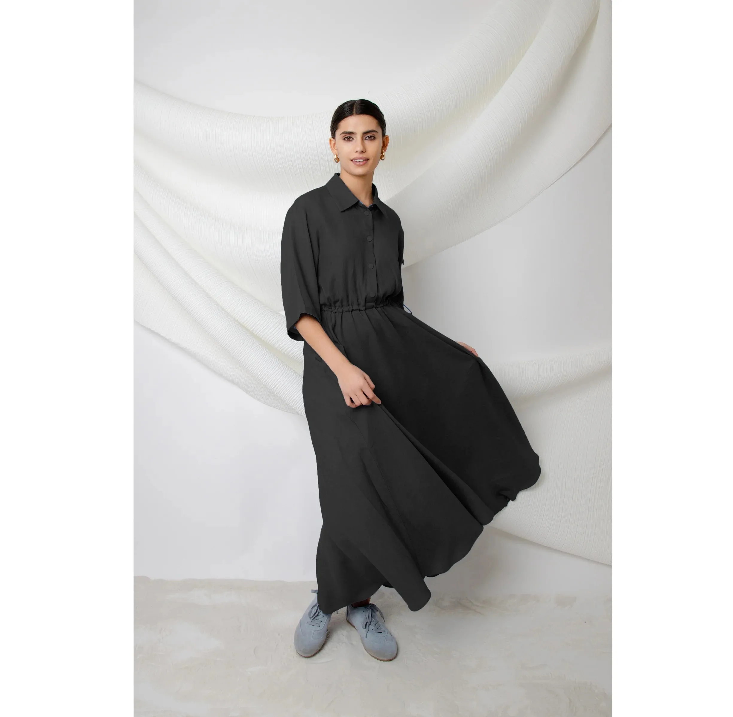 Mun Enzo Dress Black Denim