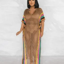 Naya Colored Beach Long Dress-FINAL SALE
