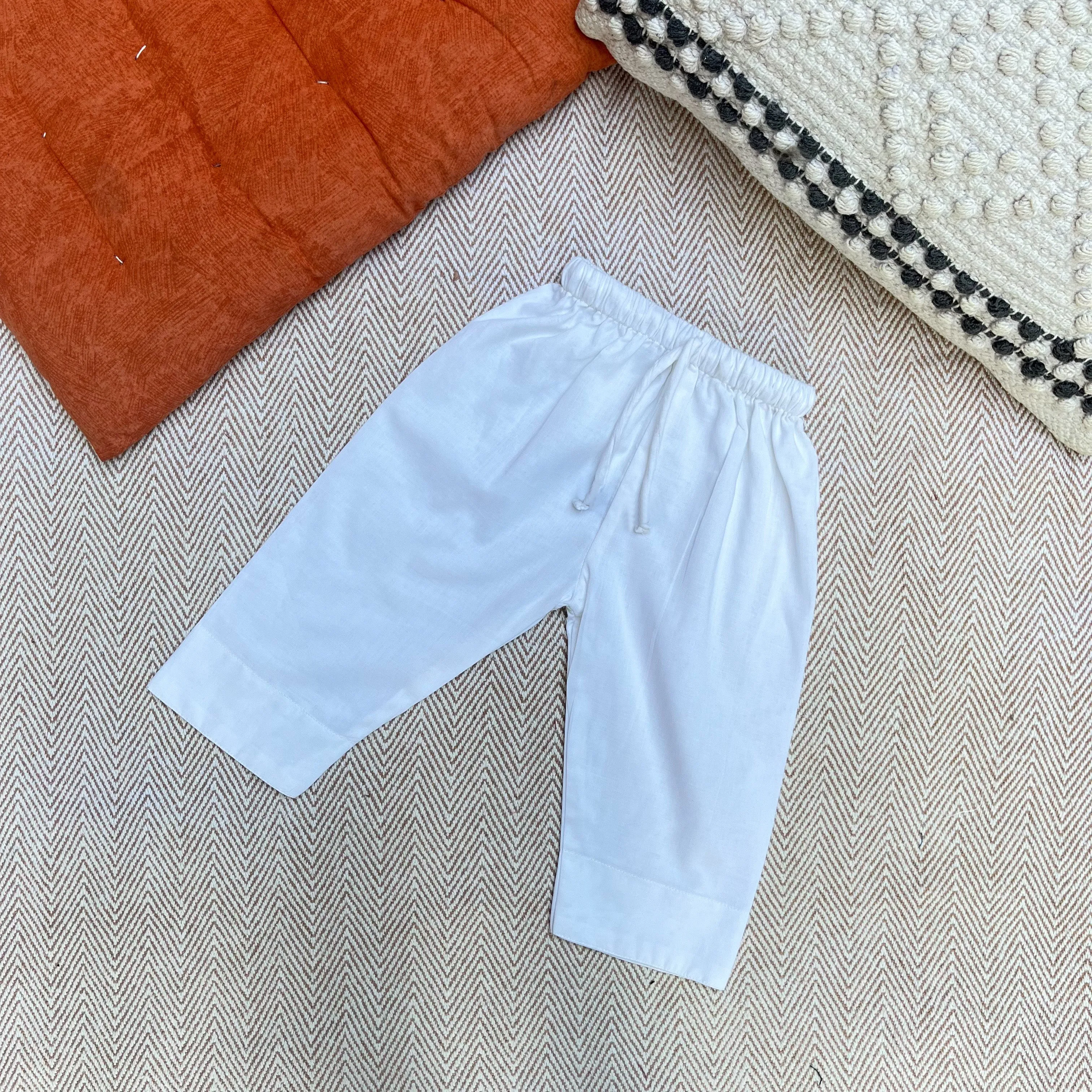 Organic Cotton Full Sleeves Jhabla with Two Pyjamas- Mango