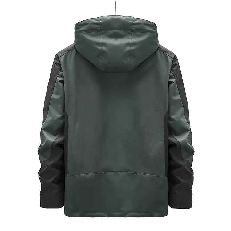 Outdoor Shell Jacket Men's Autumn Fashion Brand plus Size Army Green Outwear Single Layer Color Matching Windproof Women's Mountaineering Clothing