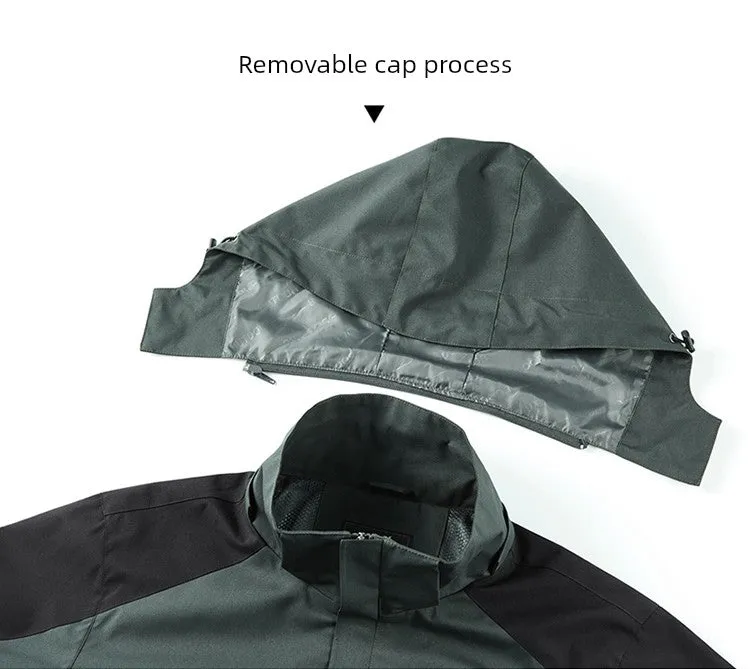 Outdoor Shell Jacket Men's Autumn Fashion Brand plus Size Army Green Outwear Single Layer Color Matching Windproof Women's Mountaineering Clothing